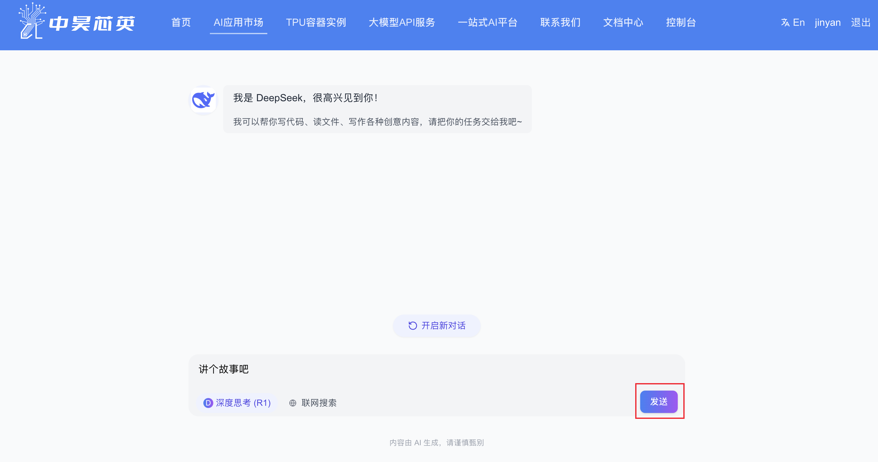 DeepSeek Chatbot Interface